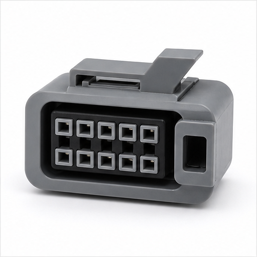 Automotive connector front cavity close-up